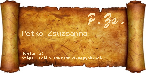 Petko Zsuzsanna névjegykártya